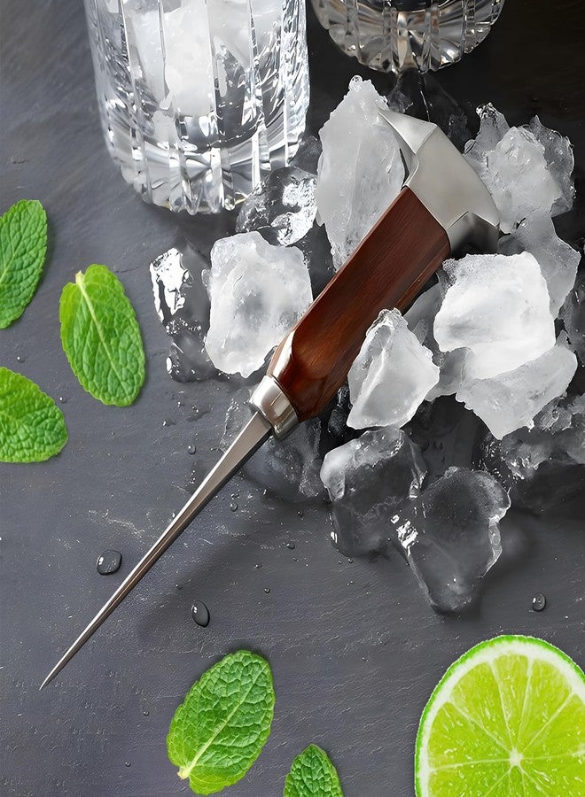 MOASIOP Ice pick for breaking ice, 8.85-inch long ice pick with wooden handle, stainless steel ice pick tool, suitable for kitchen, bar, bartender, home and commercial use. - Image 3